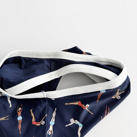 [Aerie] Blue Swimmers Diver Print High Waisted Cheeky Bikini Bottoms Sz Large L - Picture 10 of 10